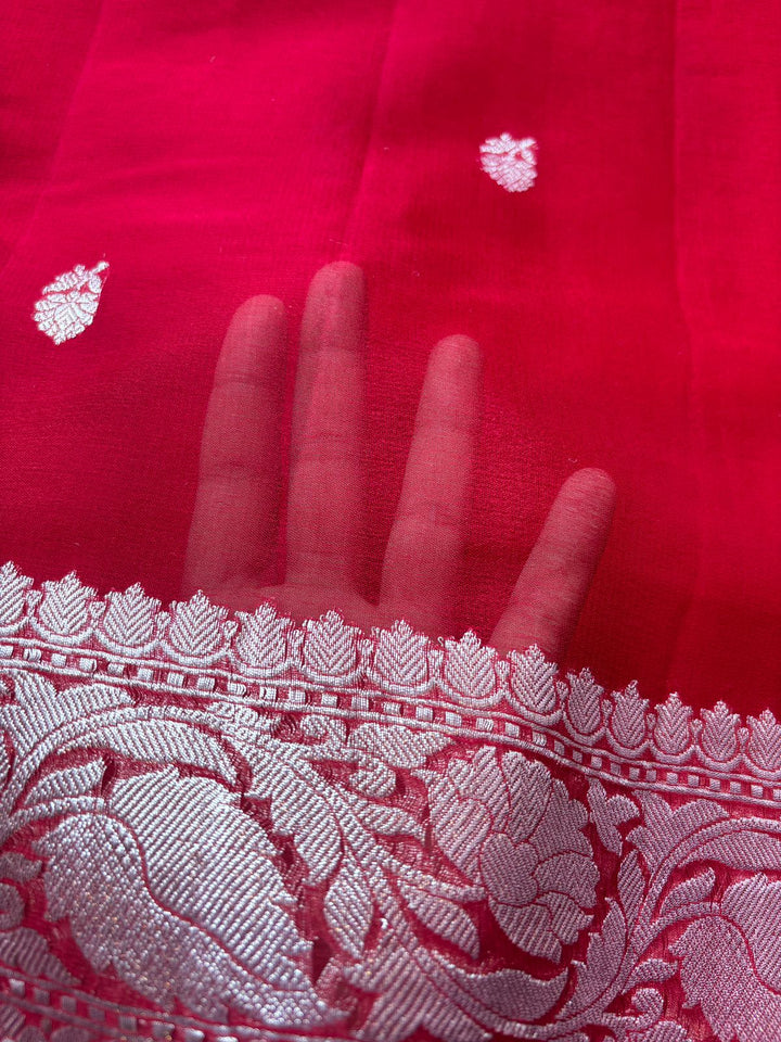 Legacy Of Khaddi Chiffon Handloom Banarasi Saree