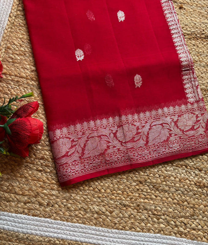 Legacy Of Khaddi Chiffon Handloom Banarasi Saree