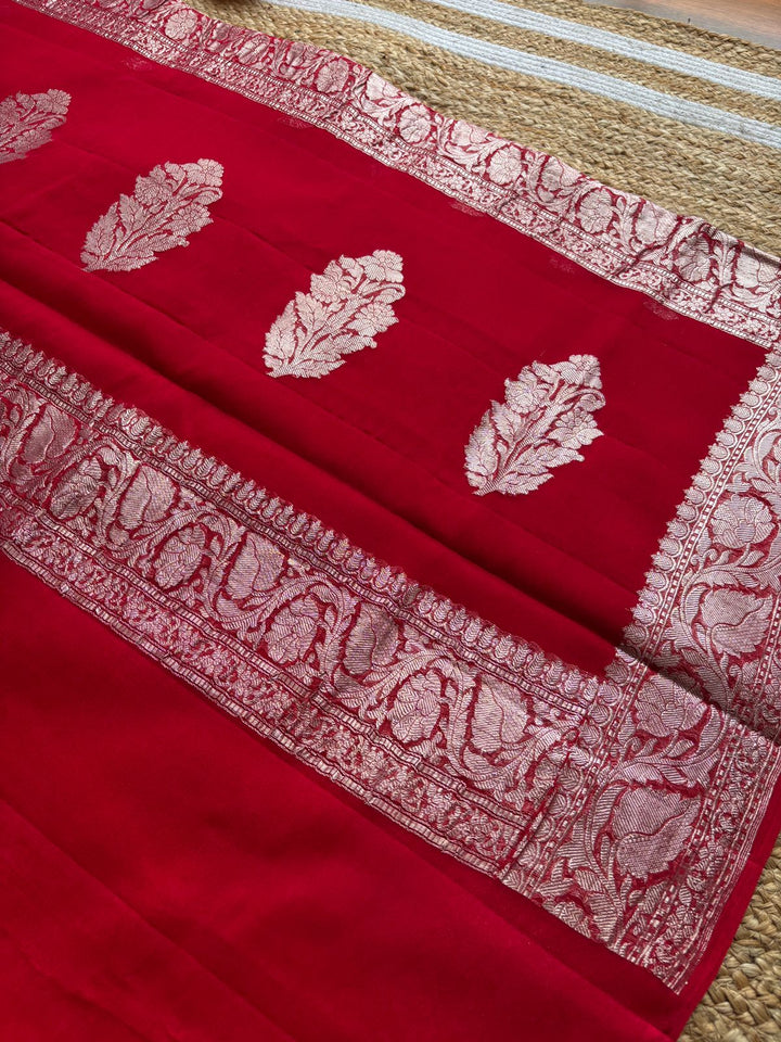 Legacy Of Khaddi Chiffon Handloom Banarasi Saree