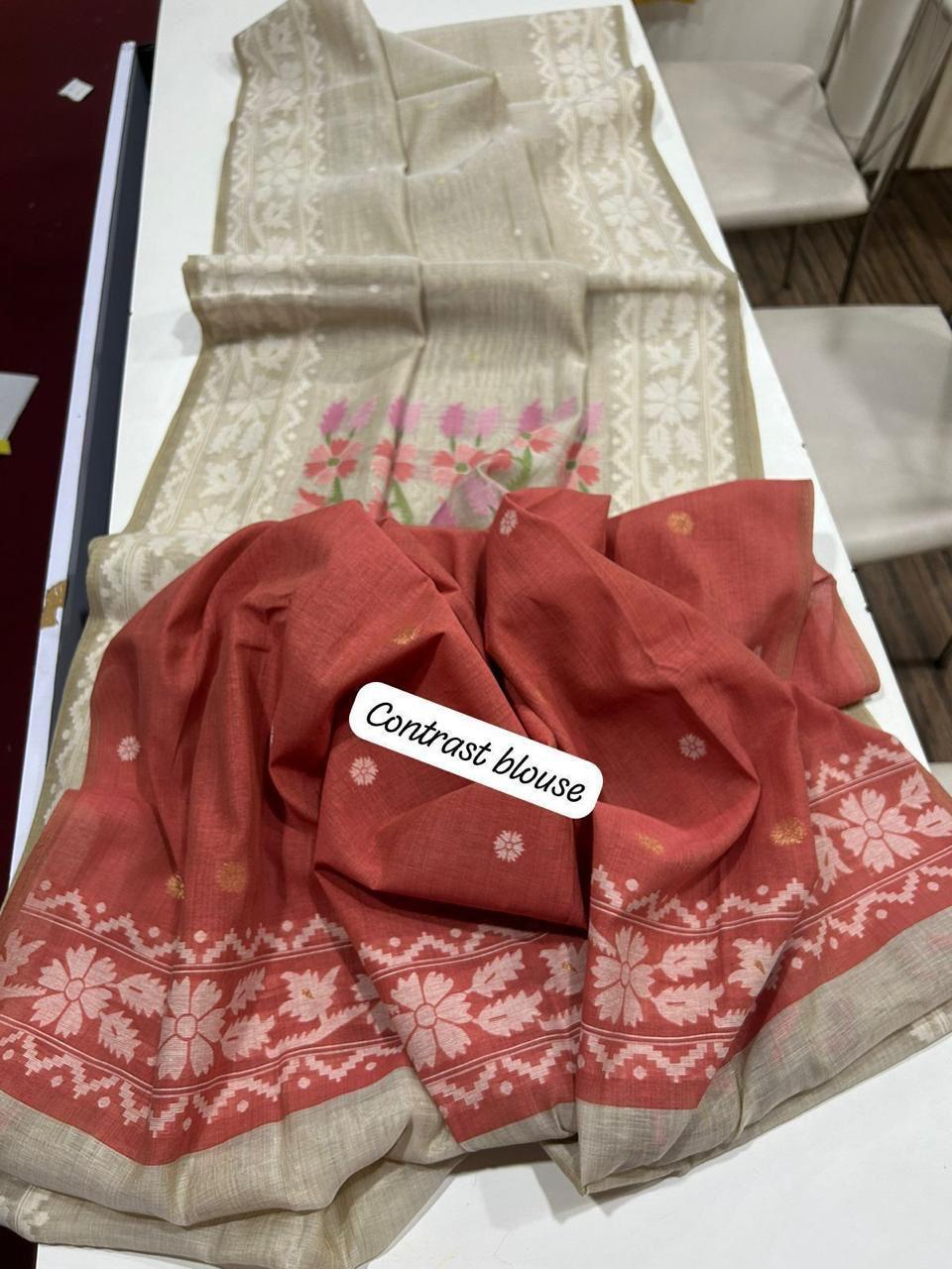 Golden Hour Glow Muga Cotton Saree