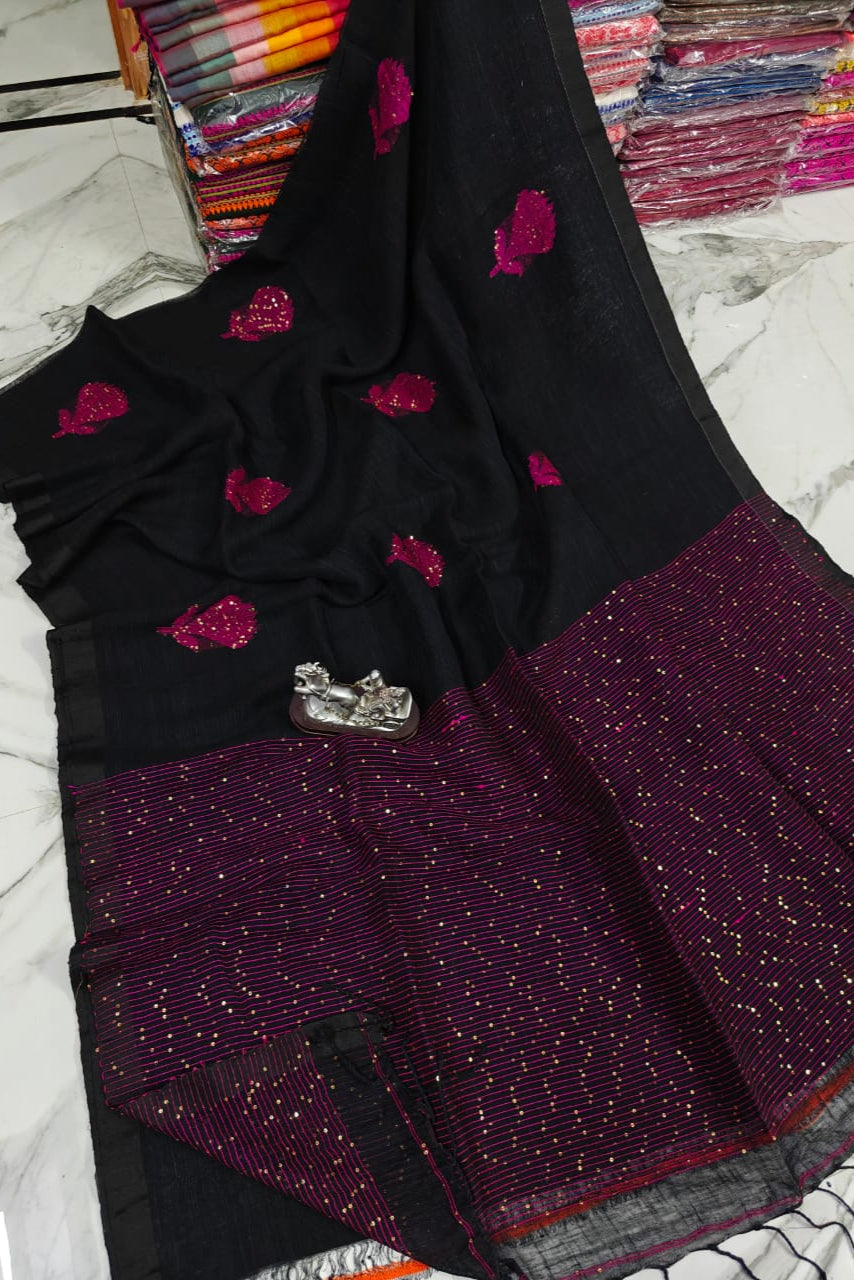 Living In Color Linen Saree