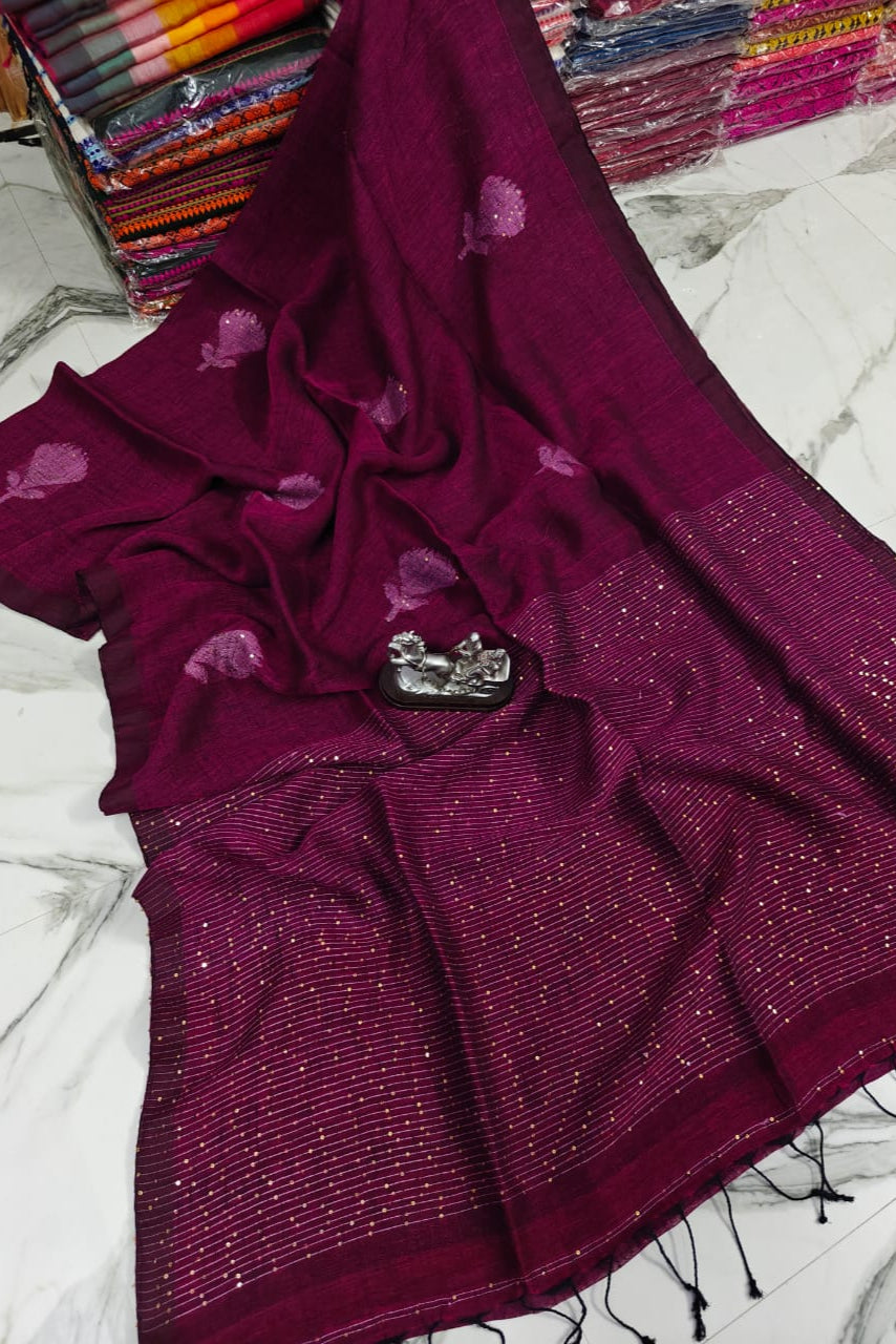 Living In Color Linen Saree