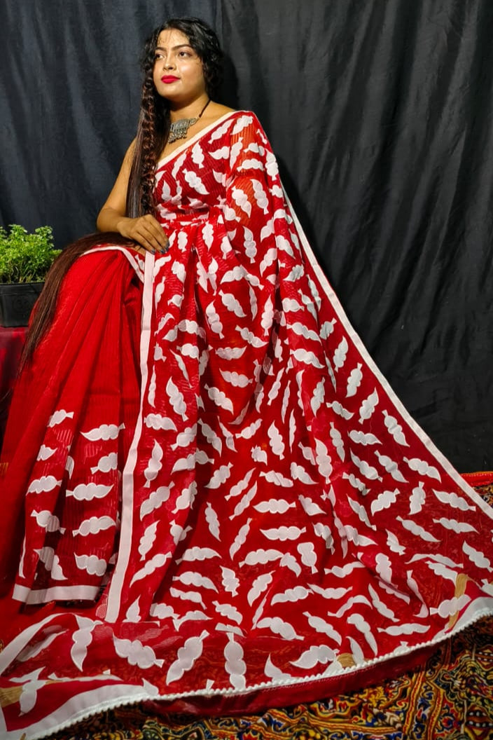 Saakithya Cotton Silk Applique Saree