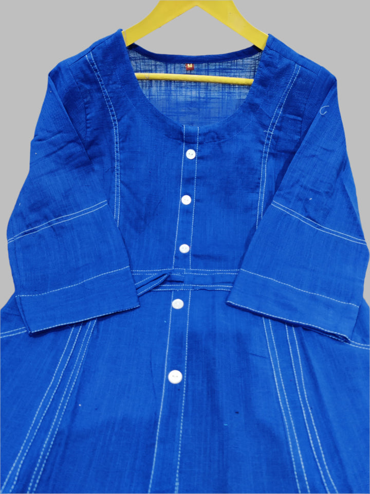 Blazing Art Blue Cotton Dress