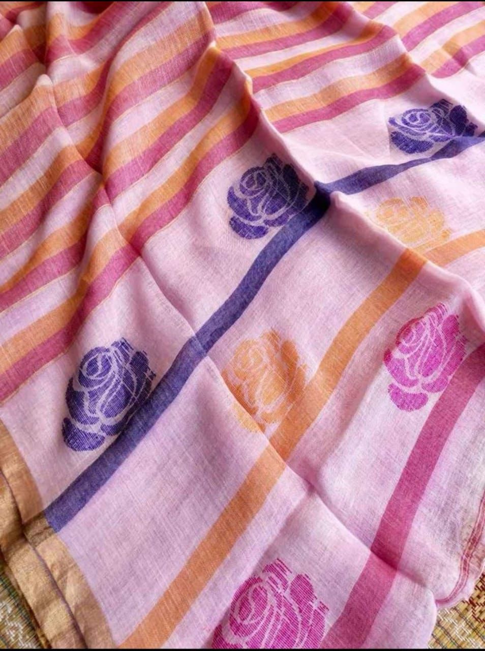 Beauty In Routine linen Banarasi Saree