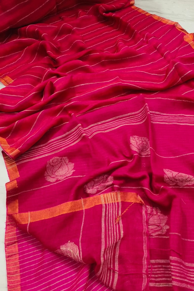 Beauty In Routine linen Banarasi Saree