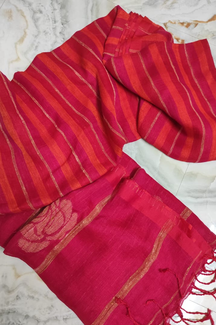 Beauty In Routine linen Banarasi Saree