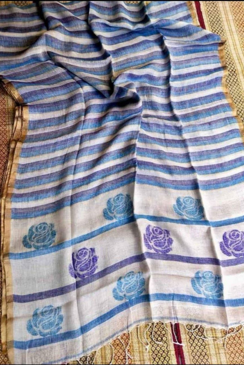 Beauty In Routine linen Banarasi Saree