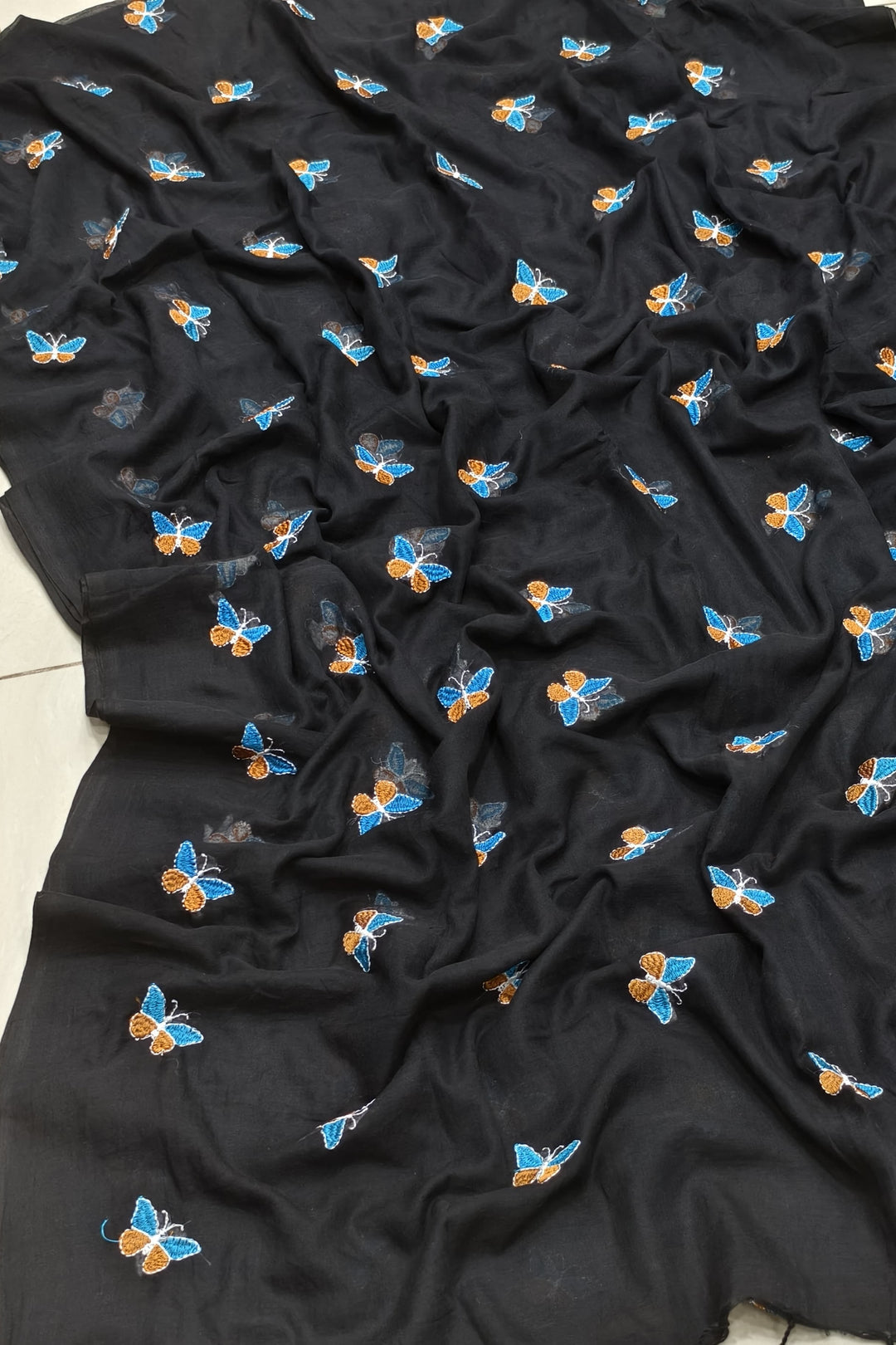 Ashni Mul Cotton Black Saree