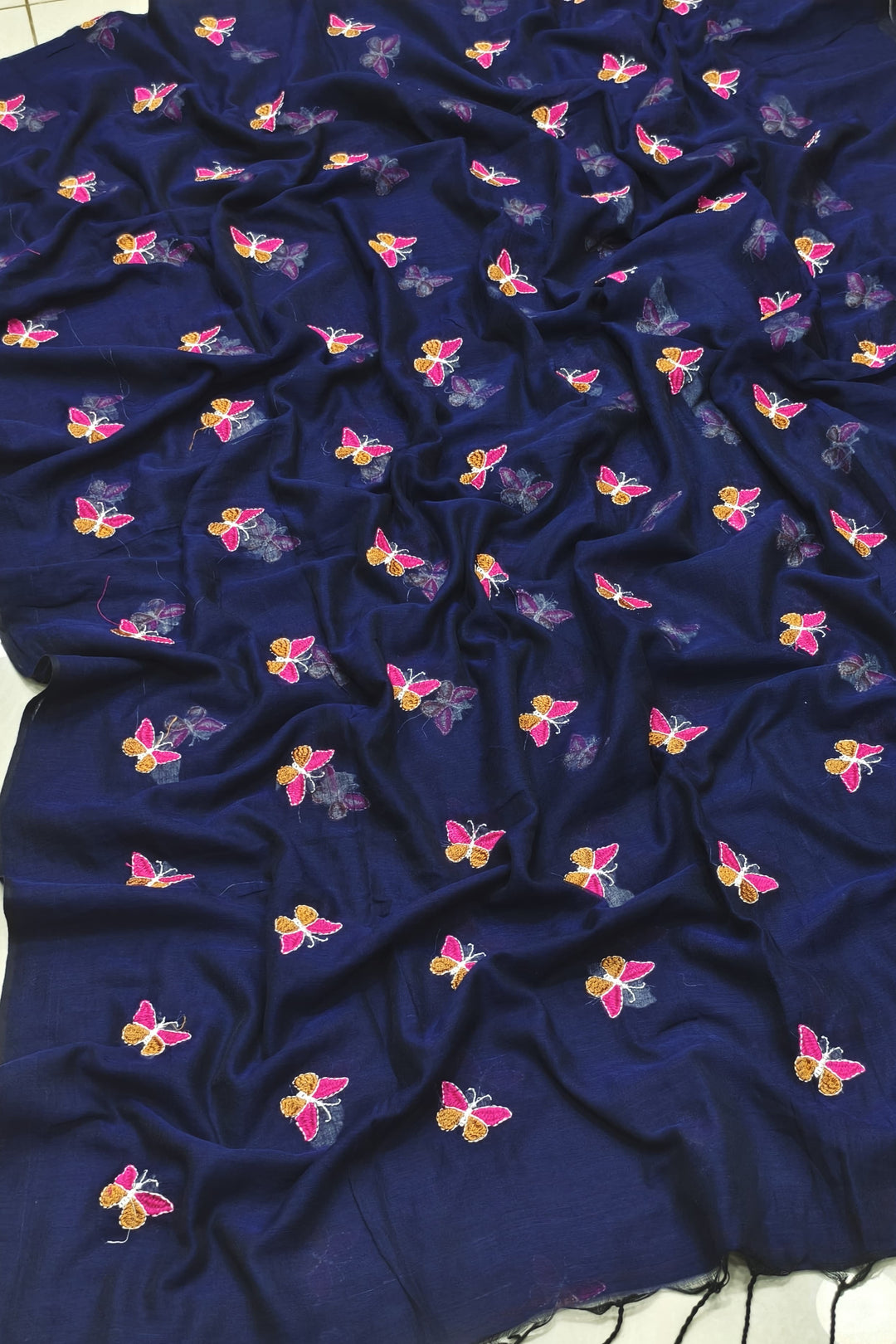 Ashni Mul Cotton Blue Saree