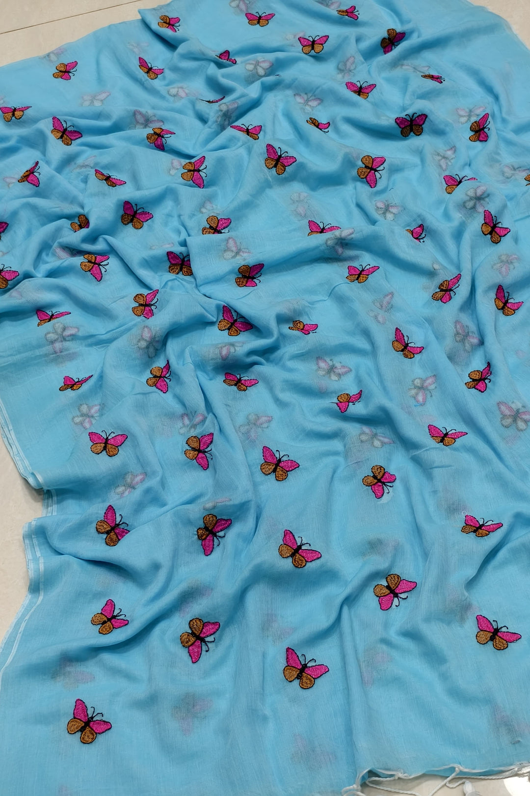 Ashni Mul Cotton Blue Saree
