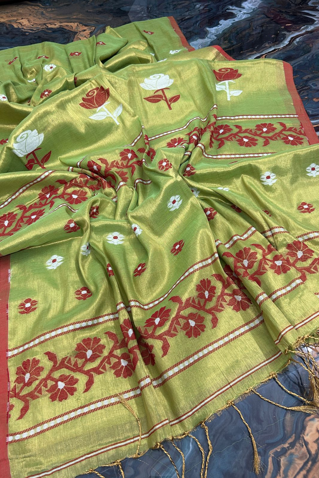 Digontojoyi Raga Tissue Cotton Jamdani Saree