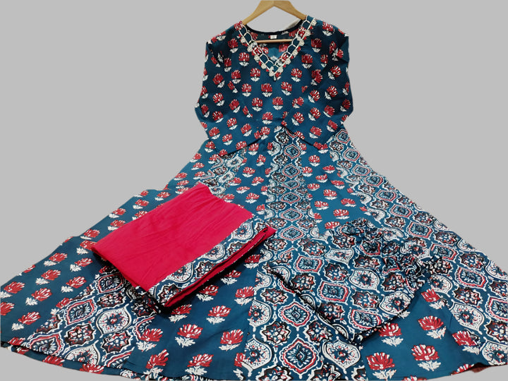 Pretty Damn Cute Ajrakh Cotton Kurti Set