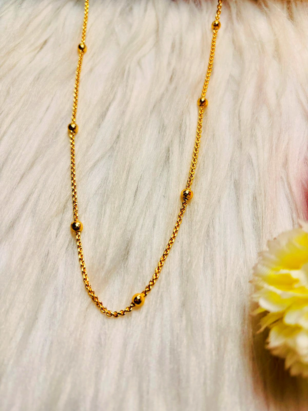Ball Design Gold Plated Chain