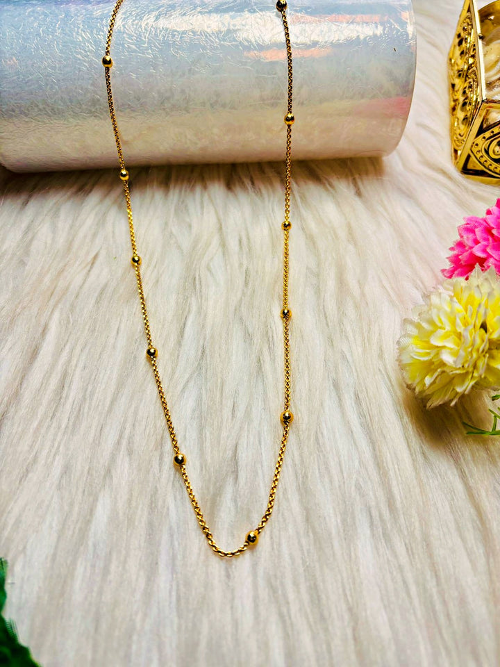 Ball Design Gold Plated Chain