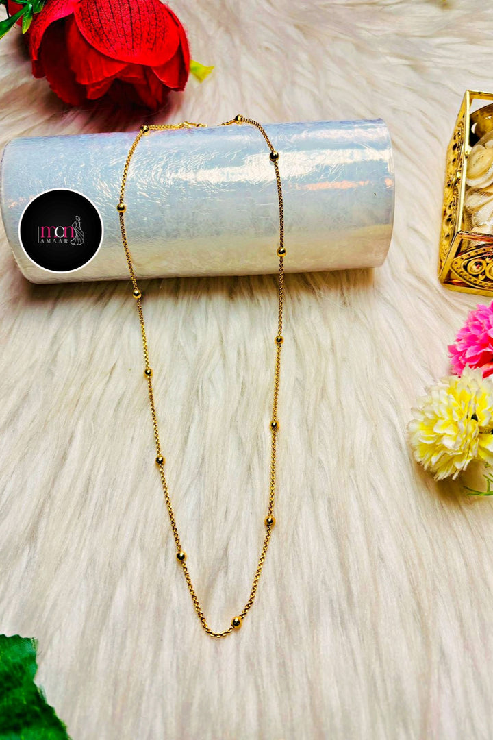 Ball Design Gold Plated Chain