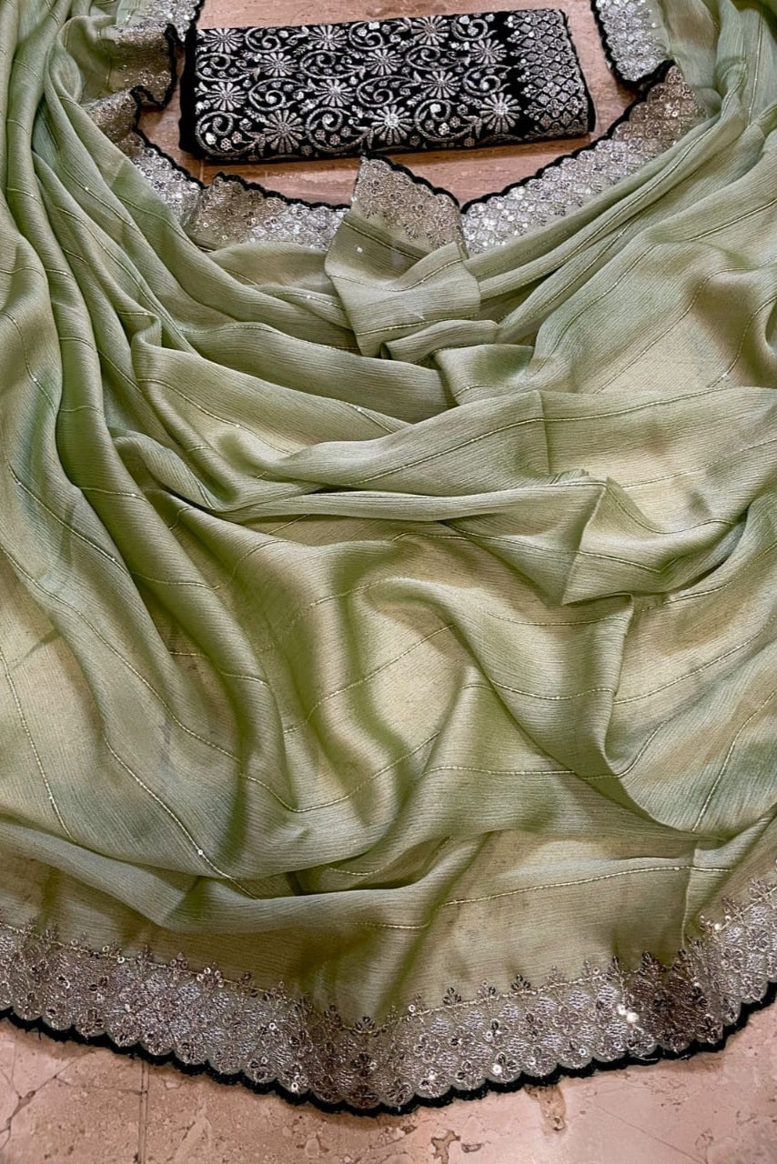 Nature Symphony Chiffon Saree