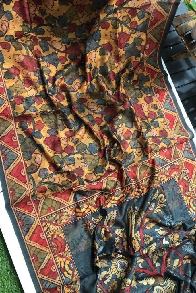 Special Kalamkari Fancy Linen Saree