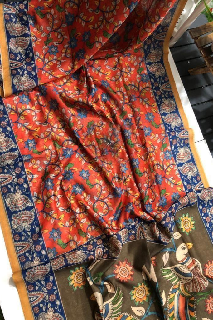 Special Kalamkari Fancy Linen Saree