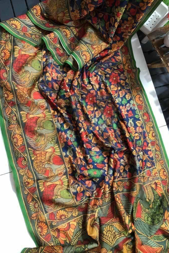 Special Kalamkari Fancy Linen Saree