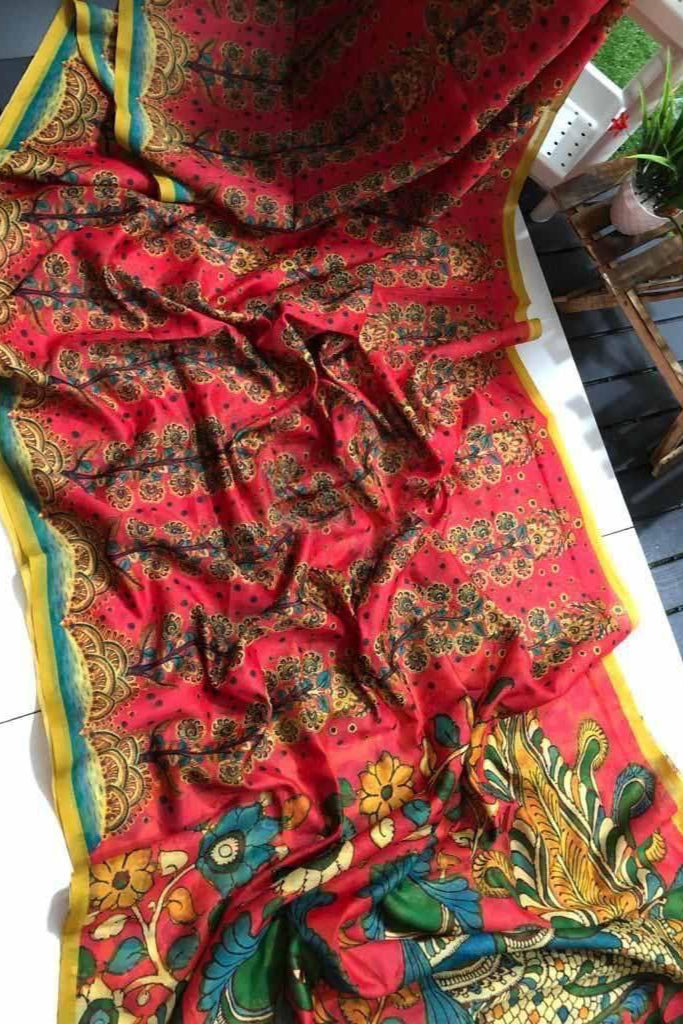 Special Kalamkari Fancy Linen Saree