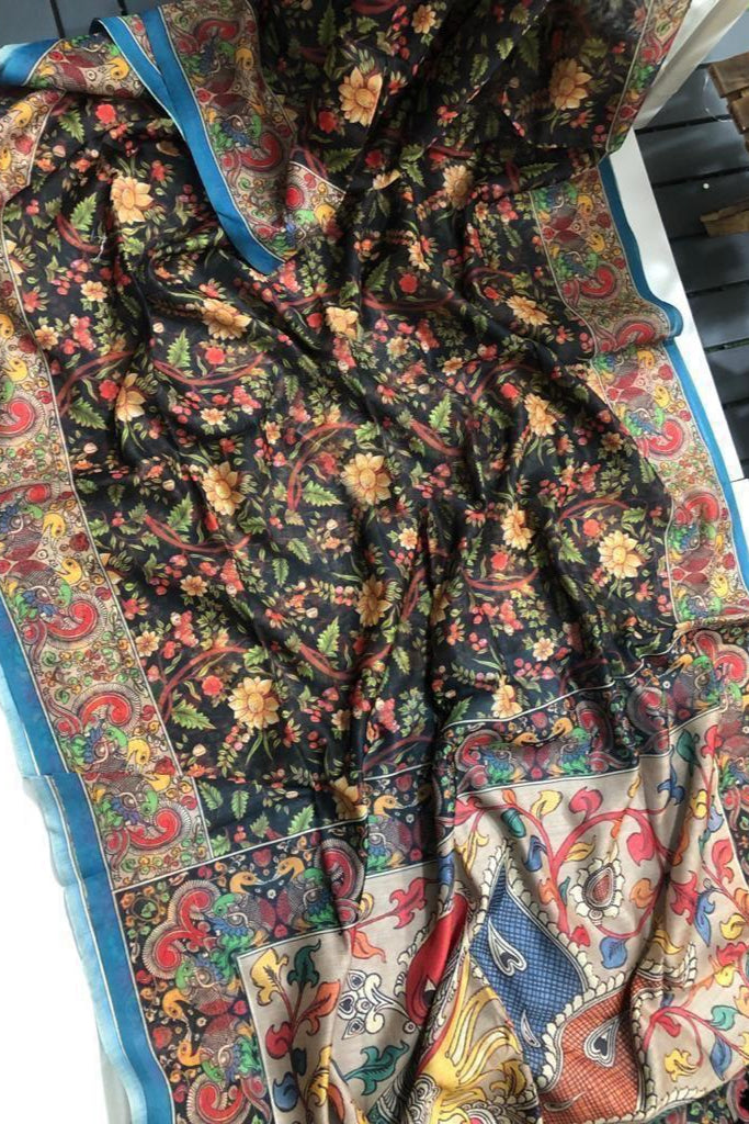 Special Kalamkari Fancy Linen Saree