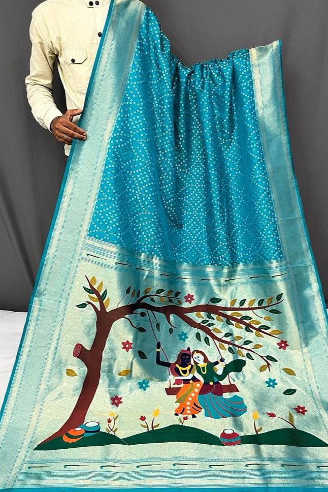 Flame Of The Forest Paithani Silk Saree