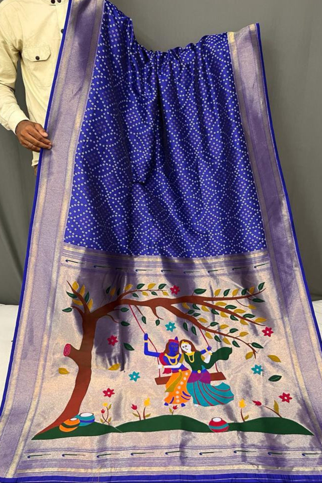 Flame Of The Forest Paithani Silk Saree