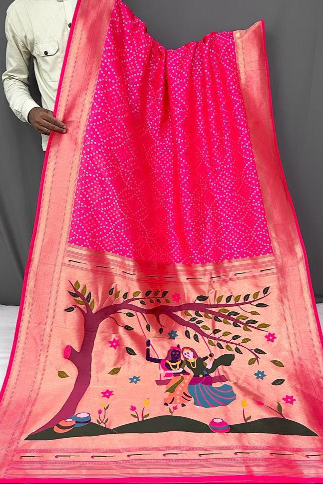Flame Of The Forest Paithani Silk Saree