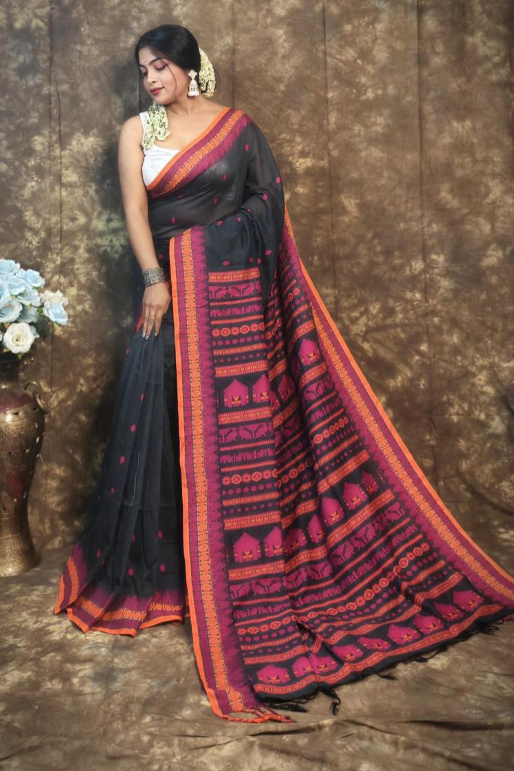 Assam Khadi Jamdani Saree
