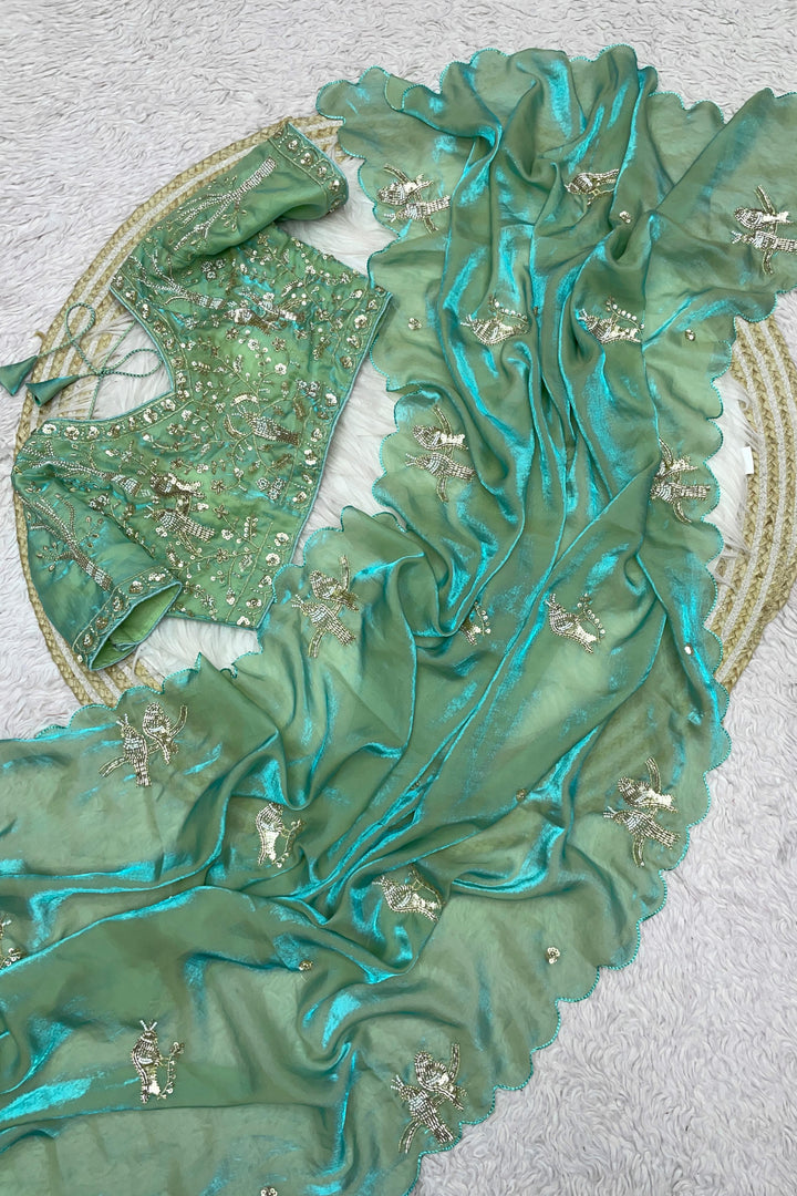 Crush With Designer Satin Silk Saree