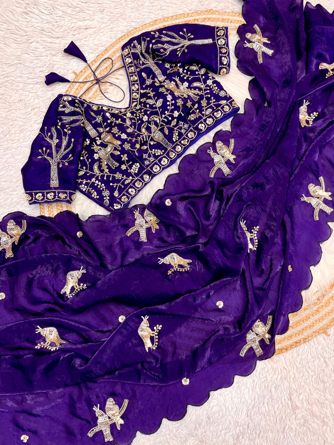 Crush With Designer Satin Silk Saree