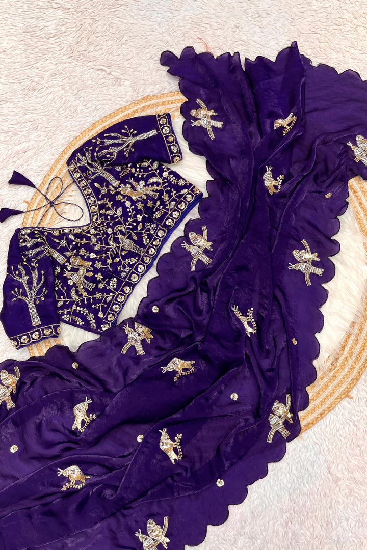 Crush With Designer Satin Silk Saree