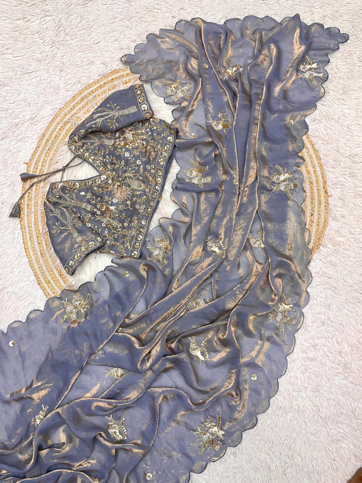 Crush With Designer Satin Silk Saree