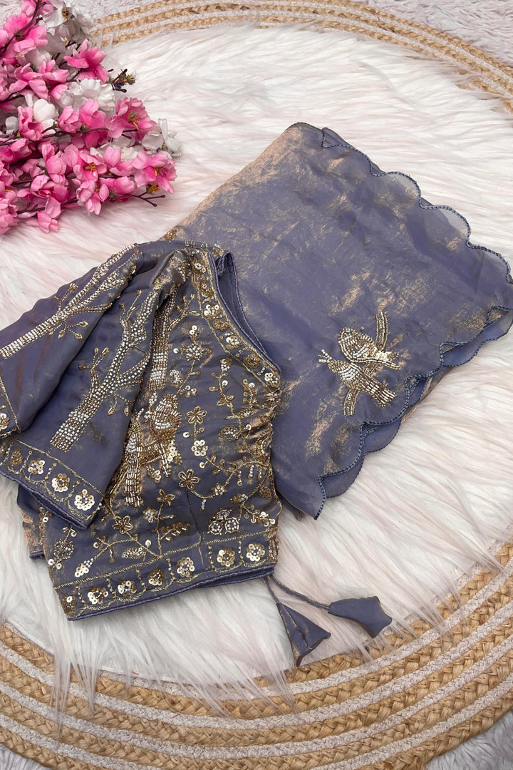 Crush With Designer Satin Silk Saree