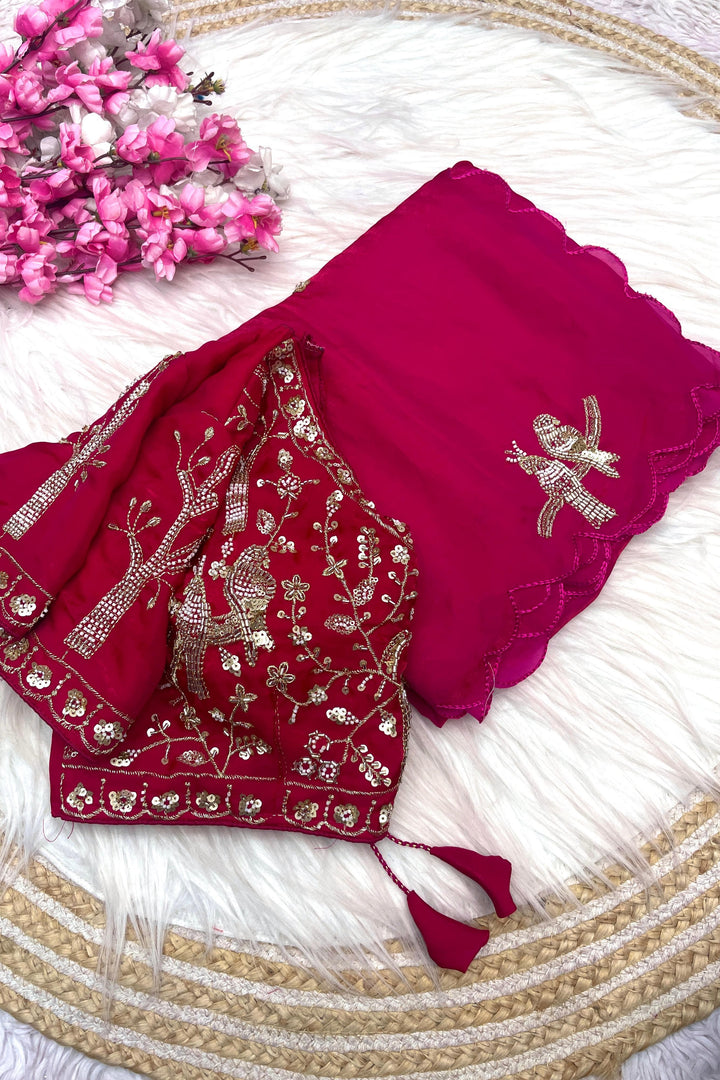 Crush With Designer Satin Silk Saree