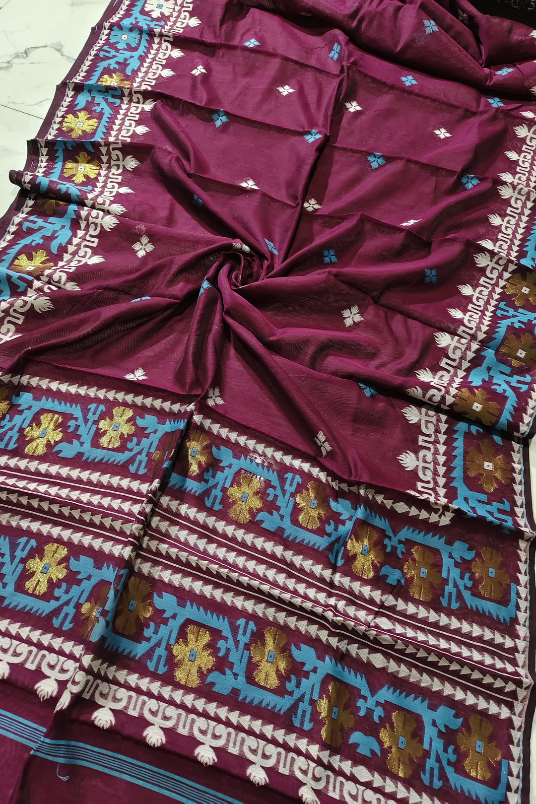 Neelkatha Dhakai Jamdani Saree