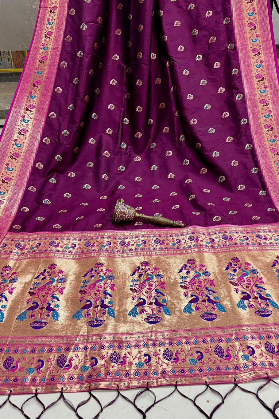 From River Roots Kanchivaram Paithani Silk Saree