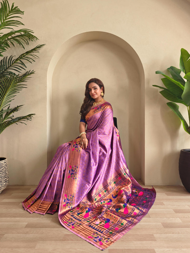 Autumn Leaves Paithani Silk Saree