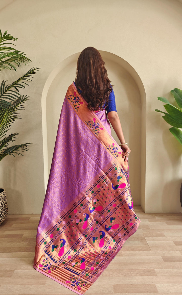 Autumn Leaves Paithani Silk Saree