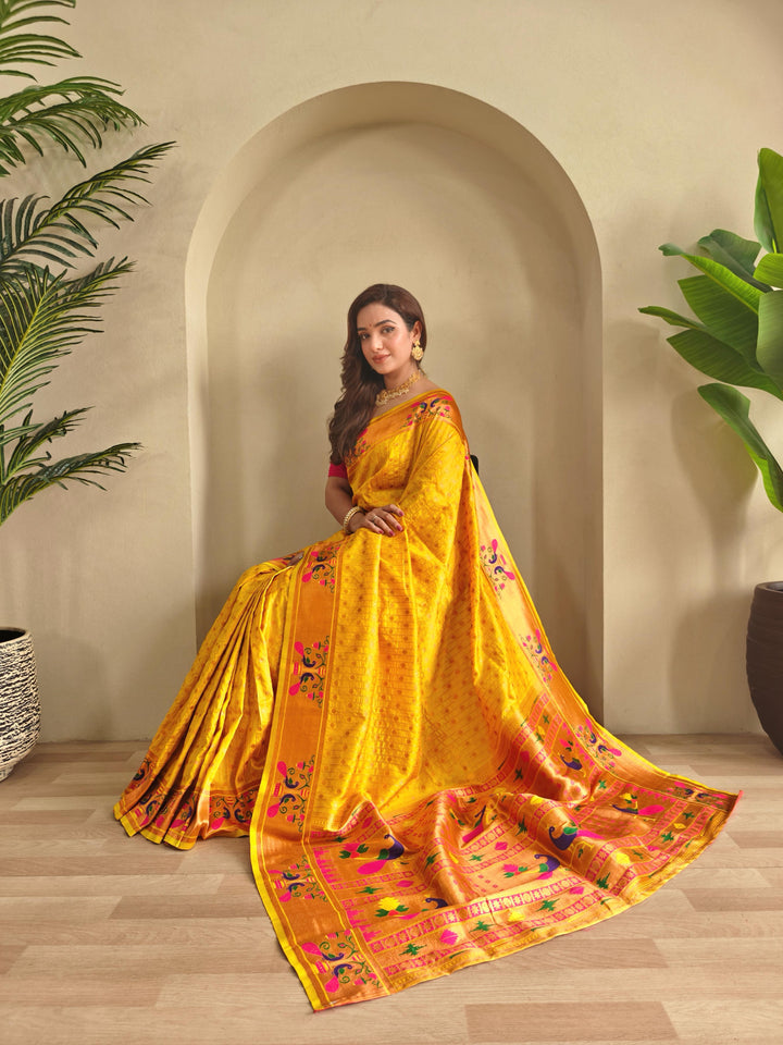 Autumn Leaves Paithani Silk Saree