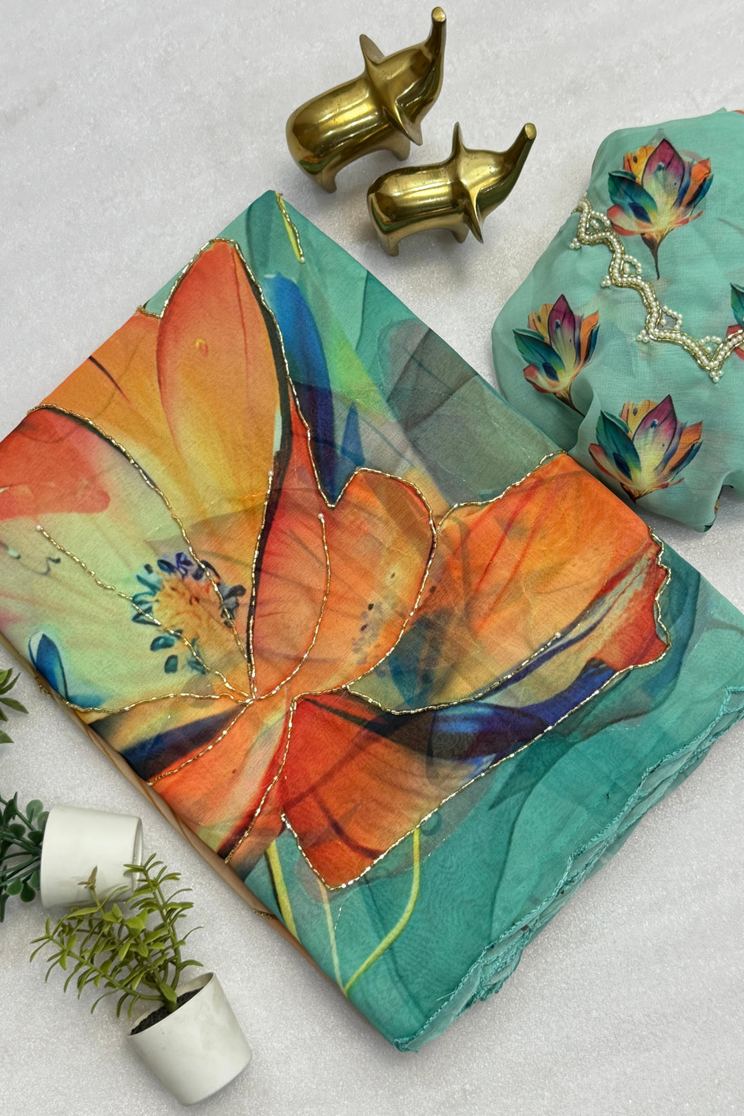 Karukriti Fancy Chiffon Saree