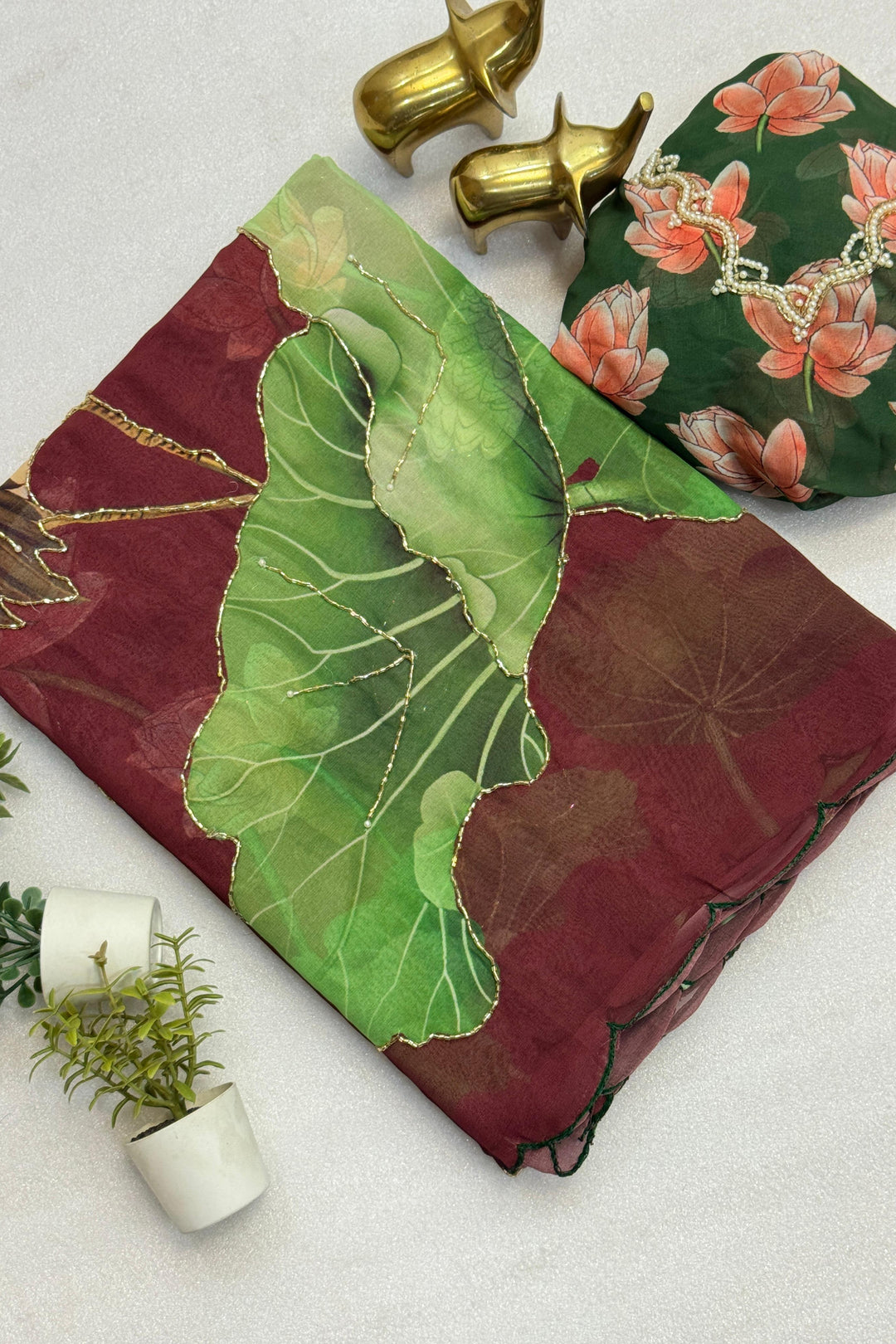 Karukriti Fancy Chiffon Saree