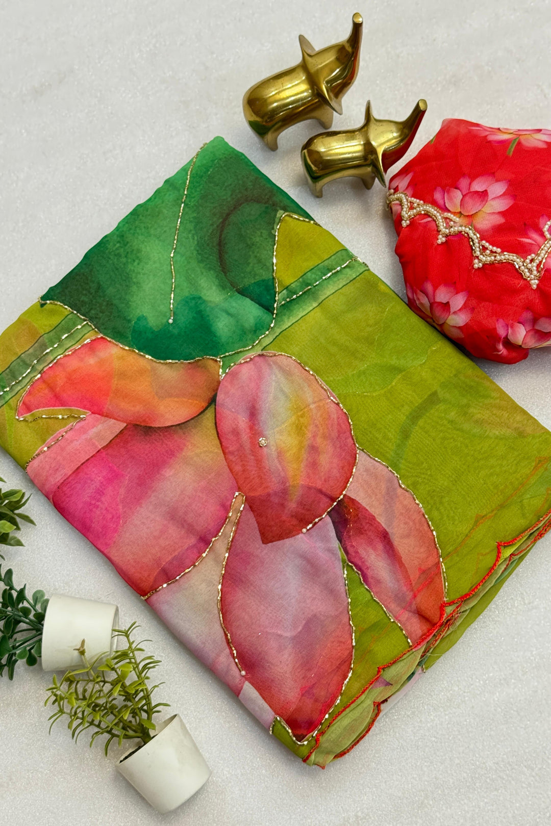 Karukriti Fancy Chiffon Saree