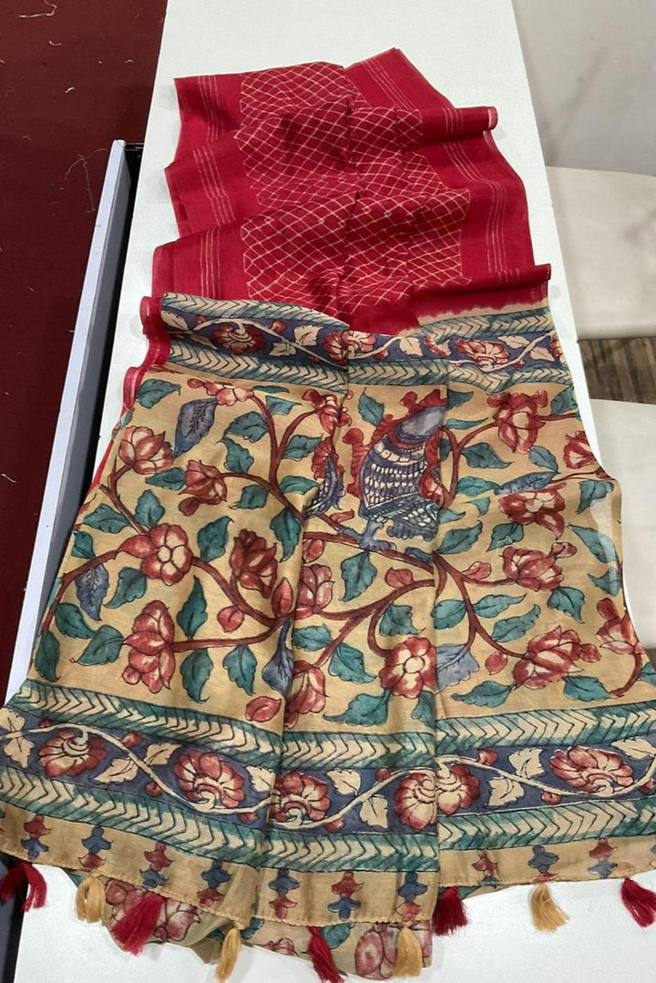 Picture Story Fancy Linen Saree