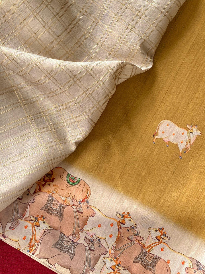 Wisteria Whispers Tussar Silk Saree