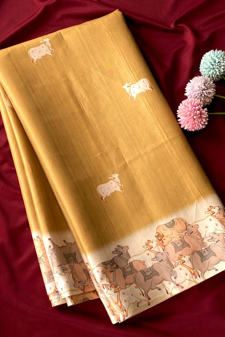 Wisteria Whispers Tussar Silk Saree