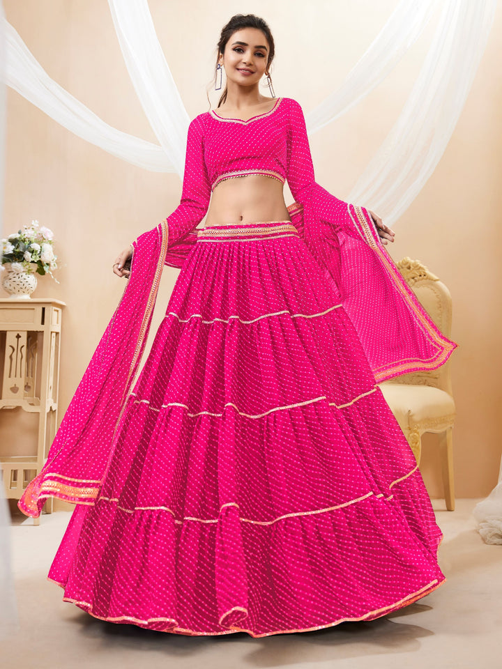Neelapani Leheriya Georgette Lehenga