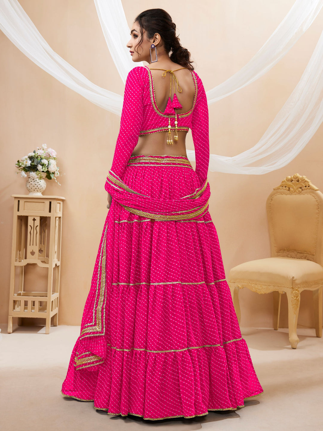 Neelapani Leheriya Georgette Lehenga