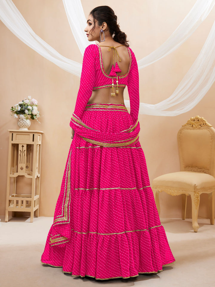 Neelapani Leheriya Georgette Lehenga